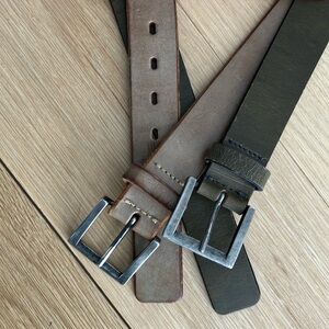 2 100% leather belts